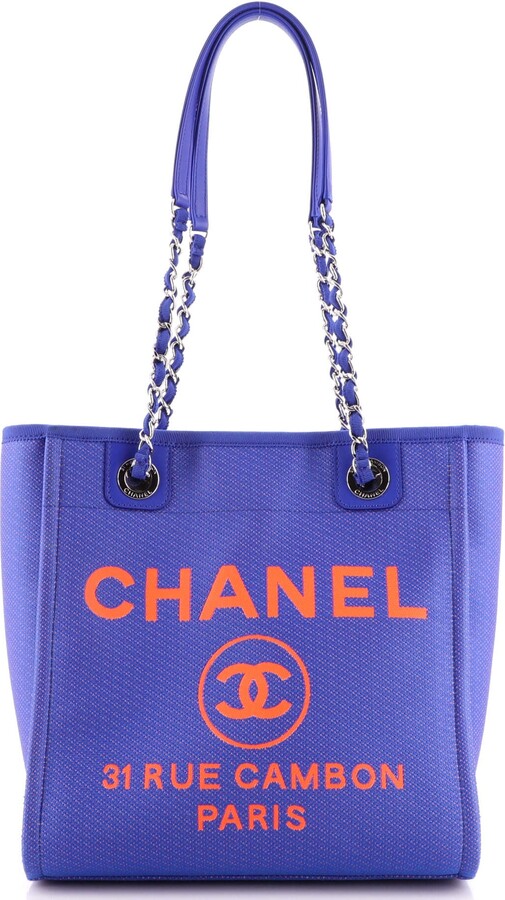 Chanel North South Deauville Tote Mixed Fibers Small - ShopStyle