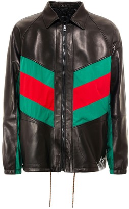 red gucci leather jacket