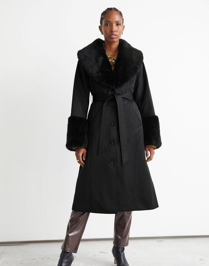 fur shawl collar coat