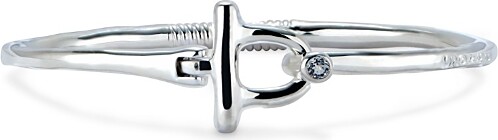 Uno de 50 Unode50 Sterling Silver-Plated Bangle Bracelet with White Topaz