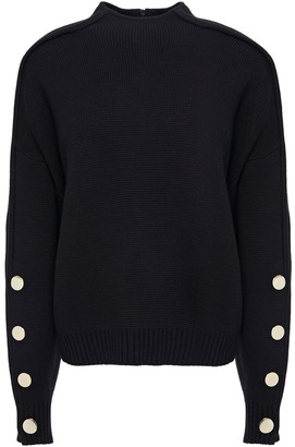 BA&SH Asta Button-detailed Wool And Cotton-blend Sweater