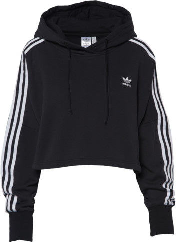 adidas originals adicolor 3 stripes cropped hoodie sweatshirt