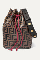 Thumbnail for your product : Fendi Mon Tresor Embossed Leather Bucket Bag - Brown