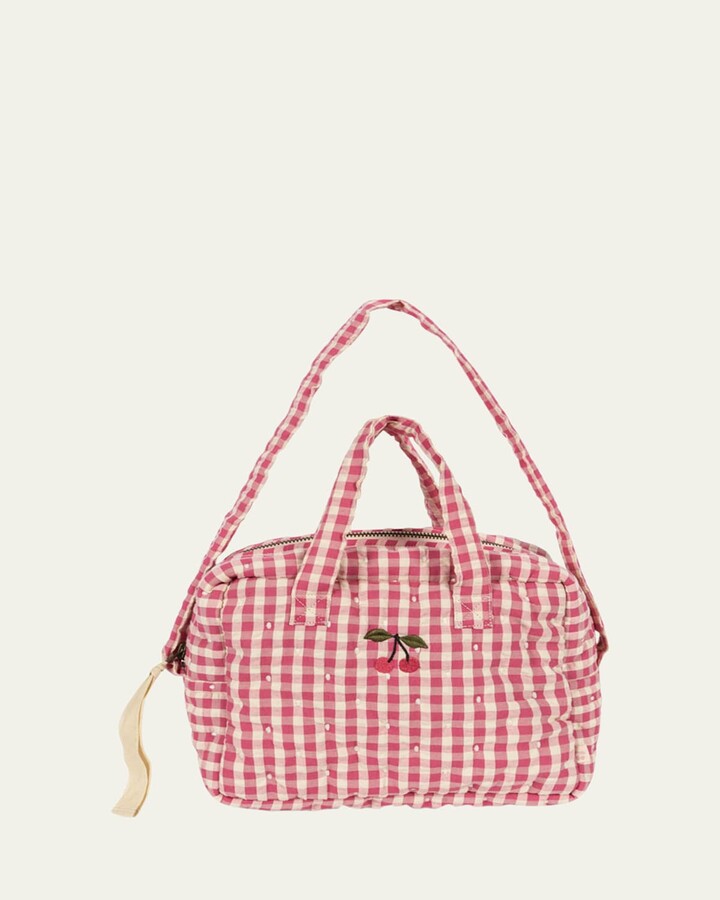 Konges Slojd Gingham-Print Doll Changing Bag