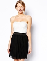 Thumbnail for your product : Love Lace Bandeau Skater Dress with Pleat Skirt