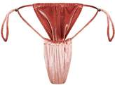 Thumbnail for your product : PrettyLittleThing Rose Tan Mini Velvet Toggle Bikini Bottom