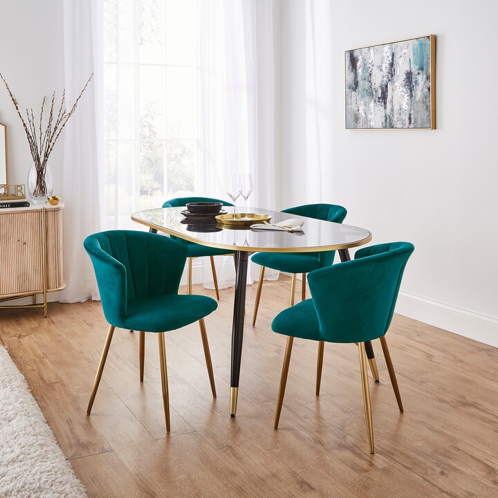Dunelm Kendall Dining Chair, Velvet Blue - ShopStyle