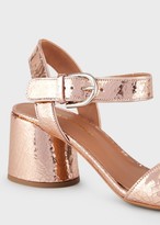 Thumbnail for your product : Emporio Armani High-Heeled, Crackled Leather Sandals