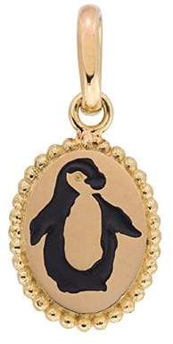 Original Penguin Gigi Clozeau Yellow Gold and Black Penguin Medallion Charm