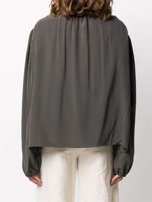 Lemaire Silk Oversized Long-Sleeve Blouse