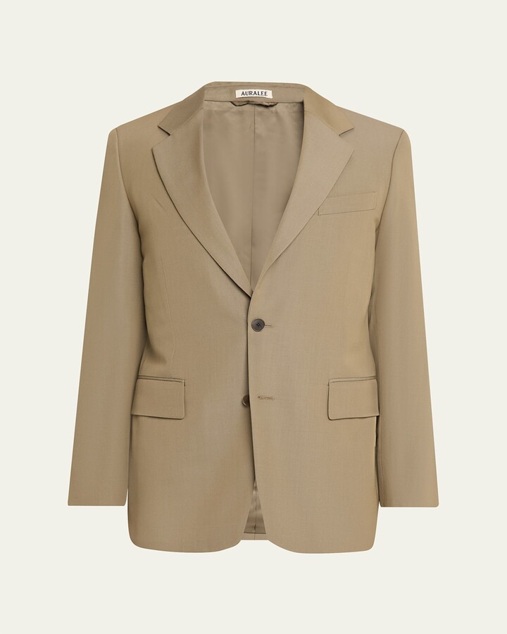 AURALEE Men's Single-Breasted Wool Blazer