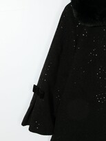 Thumbnail for your product : Abel & Lula Sequinned Faux-Fur Collar Coat