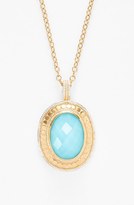 Thumbnail for your product : Anna Beck 'Gili' Turquoise Oval Pendant Necklace