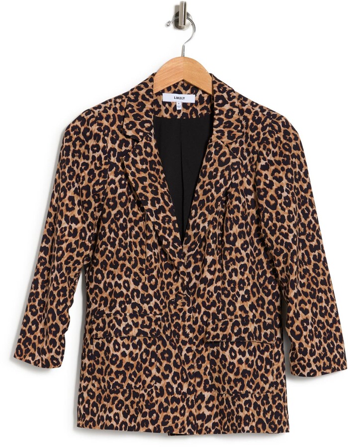 leopard blazer womens