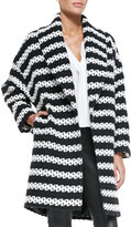 Thumbnail for your product : Alice + Olivia Ralter Striped Tweed Oversized Coat