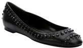 Thumbnail for your product : Alexander McQueen black leather beaded and studded ballet flats