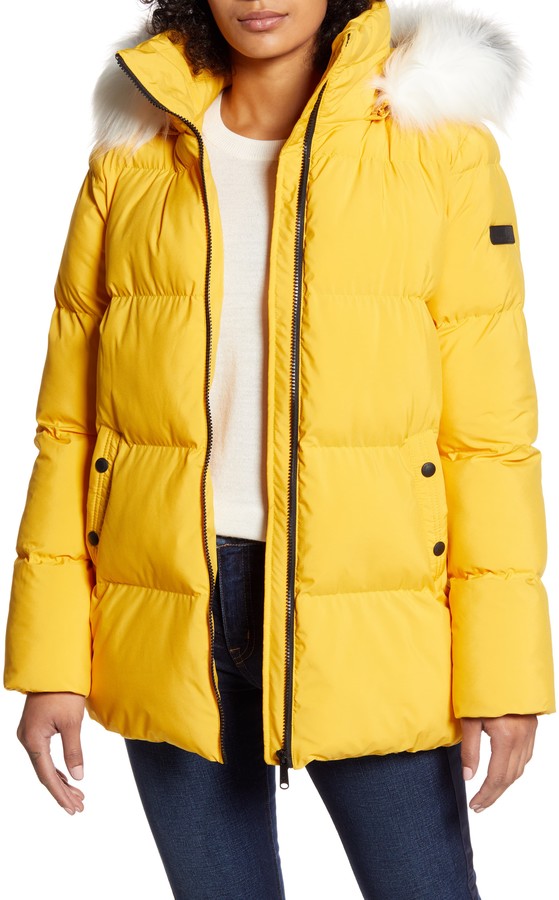 sam edelman faux fur trimmed hooded fill parka