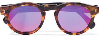 Illesteva Leonard Round-frame Tortoiseshell Acetate Mirorred Sunglasses - one size