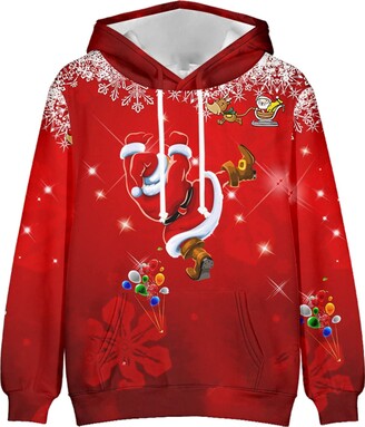 luoluoluo Clearance Men's Christmas Sweatshirts 3D Print Xmas