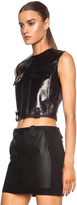 Thumbnail for your product : Alexander Wang Leather Cargo Crop Top with Patch Pockets