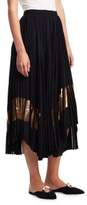 Thumbnail for your product : Proenza Schouler Pleated Foil-Stripe Skirt