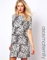 Thumbnail for your product : ASOS Maternity Shift Dress in Animal Print
