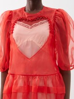 Thumbnail for your product : Simone Rocha Beaded Heart-insert Silk-organza Midi Dress
