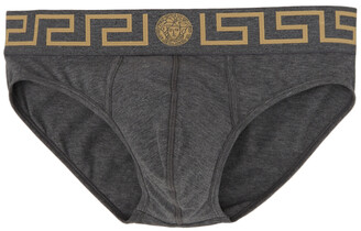 Versace Underwear Grey Greca Border Briefs - ShopStyle