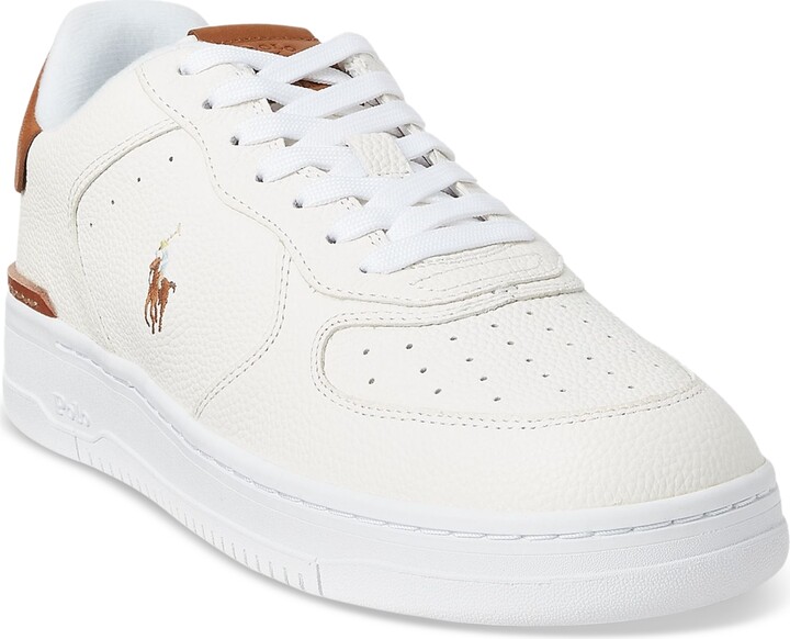 Polo Ralph Lauren Men's Masters Court Lace-Up Sneakers - Deckwash White/tan