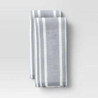 2pk Cotton Waffle Kitchen Towels Black - Threshold™