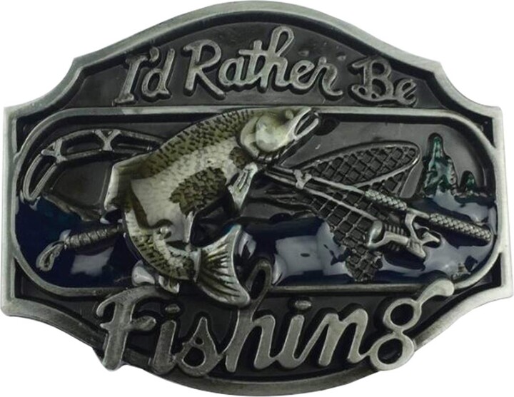 Daisybaby Novelty Fishing Belt Buckle Men's Simple Western Cowboy