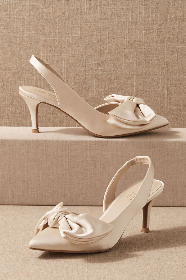 Mariée Chaussure Cossa Taille 36,5 37 38 38,5 Ivory plat satin Pump Rainbow couture 