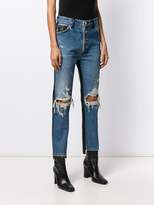 Thumbnail for your product : Amiri two-tone ripped jeans