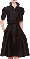Thumbnail for your product : Carolina Herrera Flared Doupioni Shirtdress, Black
