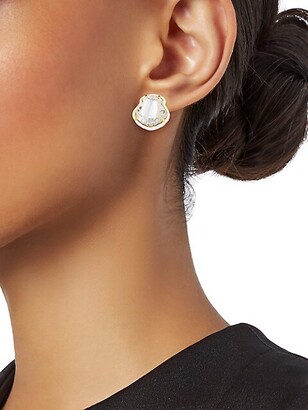Lele Sadoughi Swarovski Crystal Shell Button Earrings
