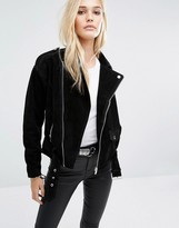 Thumbnail for your product : Noisy May Suede Biker Jacket