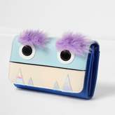 Thumbnail for your product : River Island Girls blue monster faux fur foldout purse