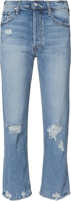 Mother Tomcat Distressed Cropped Jeans