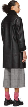Comme des Garcons Black Synthetic Leather Coat