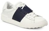 Thumbnail for your product : Valentino Striped Leather Sneakers