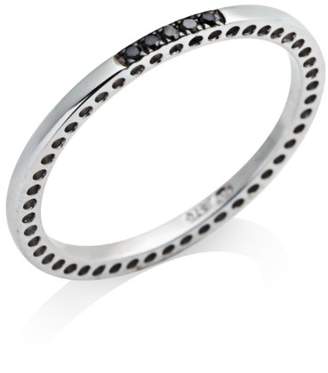 Black Diamond Miore Eternity Ring, 9ct White Gold Ladies' Ring MP9119R- Size O 1/2