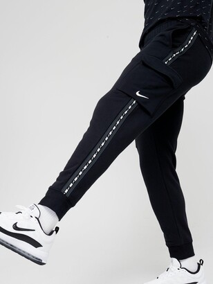 Nike Repeat Fleece Cargo Sweat Pants - Black/White - ShopStyle Activewear  Trousers