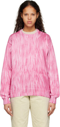 Stussy Pink Printed Fur Sweater
