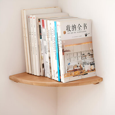 Corrigan Studio Corner Wall Shelf - Solid Wood Fan-Shaped Storage & Display