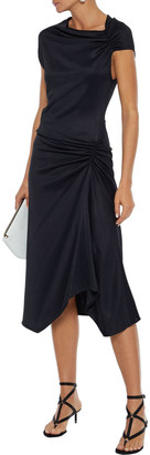 Narciso Rodriguez Ruched Draped Jersey Dress
