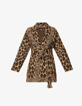 Alanui Leopard animal-print knitted cardigan