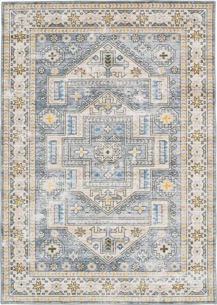 HomeStockWashableParsonGrey/Beige5x7TraditionalMachineWovenwithPrintedDesignsRug