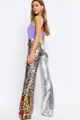 boohoo Ombre Sequin Wide Leg Trousers
