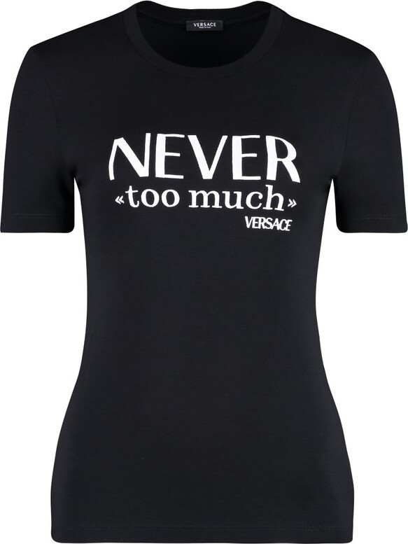Bondgenoot vredig Boer Versace slogan-print T-shirt - ShopStyle