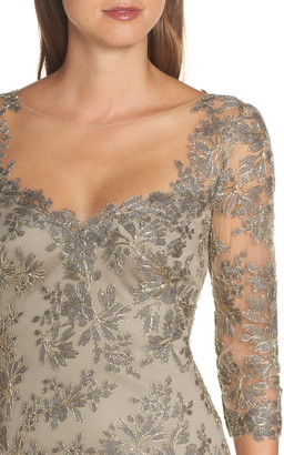 Tadashi Shoji Corded Embroidered Lace Gown